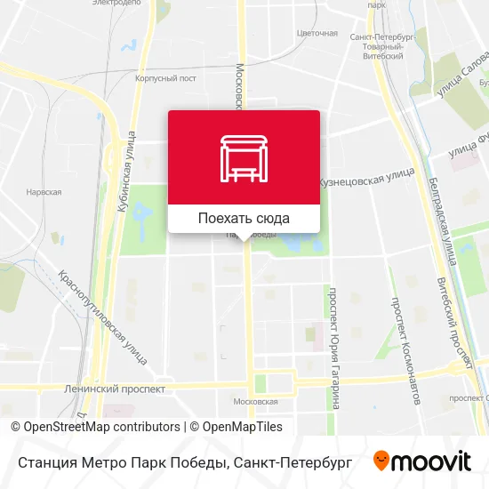 Карта Станция Метро Парк Победы