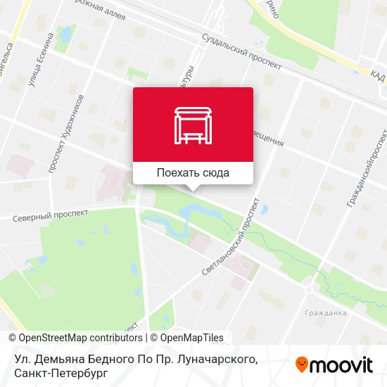 Карта Ул. Демьяна Бедного По Пр. Луначарского