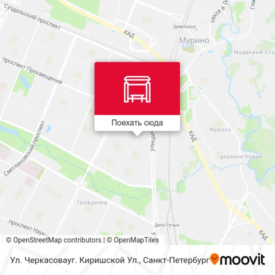 Карта Ул. Черкасовауг. Киришской Ул.