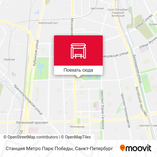 Карта Станция Метро Парк Победы