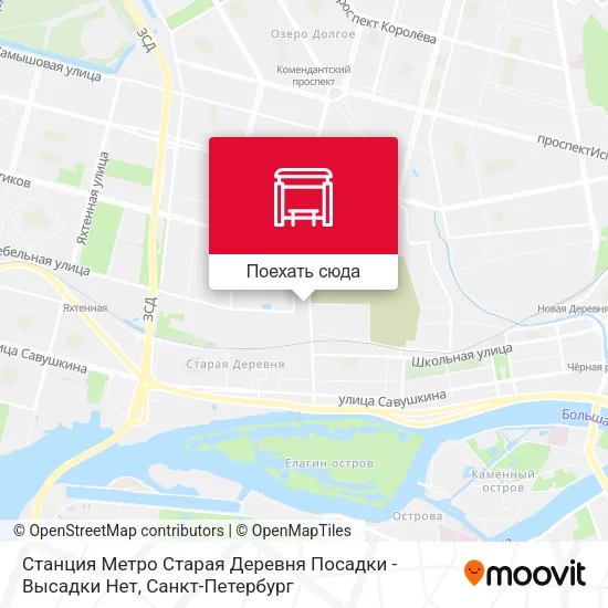 Карта Станция Метро Старая Деревня  Посадки - Высадки Нет