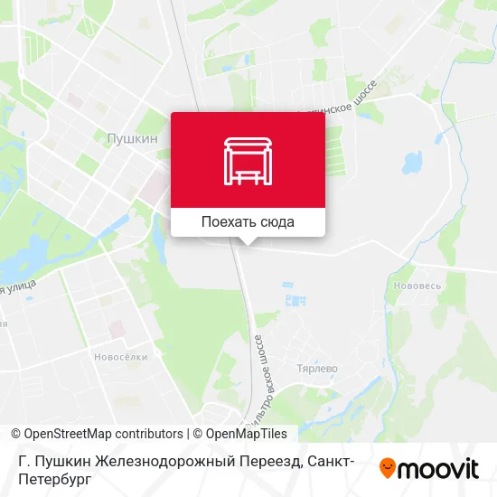 Карта Г. Пушкин Железнодорожный Переезд