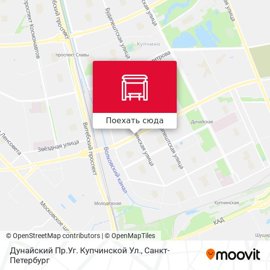 Карта Дунайский Пр.Уг. Купчинской Ул.