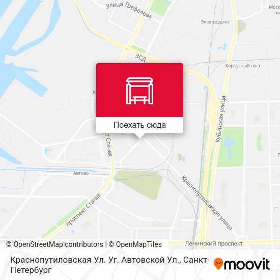 Карта Краснопутиловская Ул. Уг. Автовской Ул.