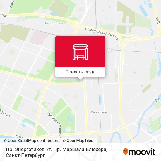 Карта Пр. Энергетиков Уг. Пр. Маршала Блюхера