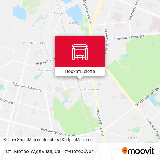 Карта Ст. Метро Удельная