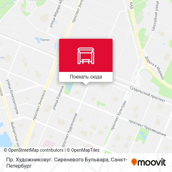 Карта Пр. Художниковуг. Сиреневого Бульвара