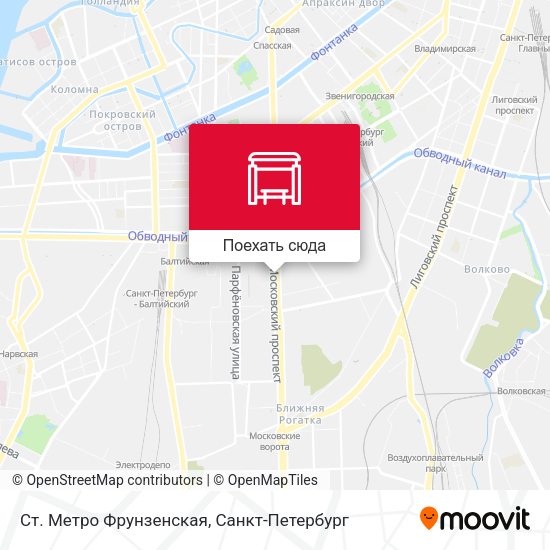 Карта Ст. Метро Фрунзенская