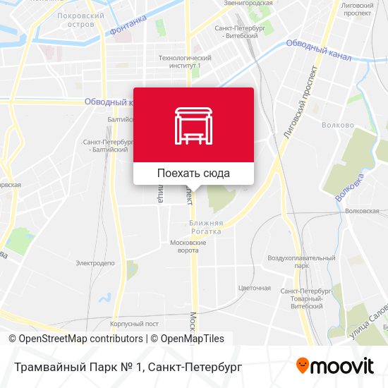 Карта Трамвайный Парк № 1