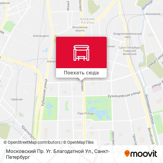 Карта Московский Пр.  Уг. Благодатной Ул.