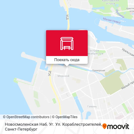 Карта Новосмоленская Наб. Уг. Ул. Кораблестроителей