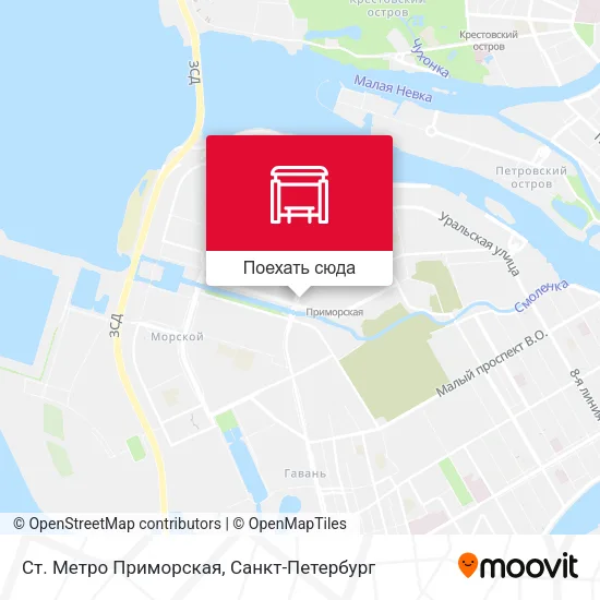 Карта Ст. Метро Приморская