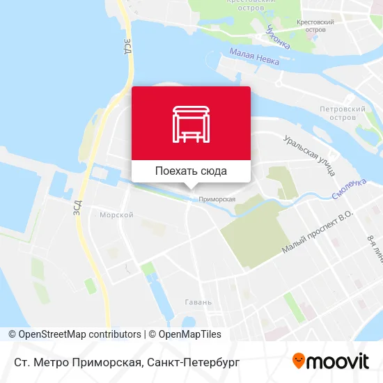 Карта Ст. Метро Приморская