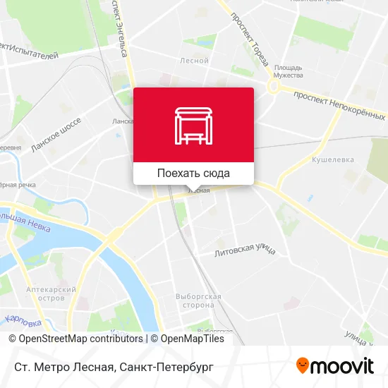 Карта Ст. Метро Лесная