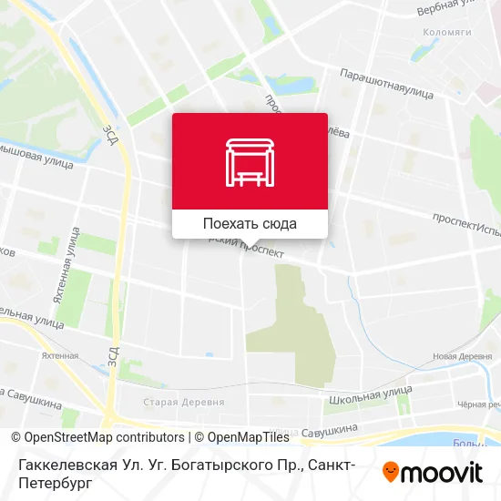 Карта Гаккелевская Ул.  Уг. Богатырского Пр.