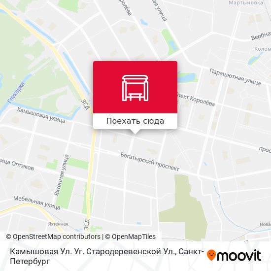 Карта Камышовая Ул. Уг. Стародеревенской Ул.