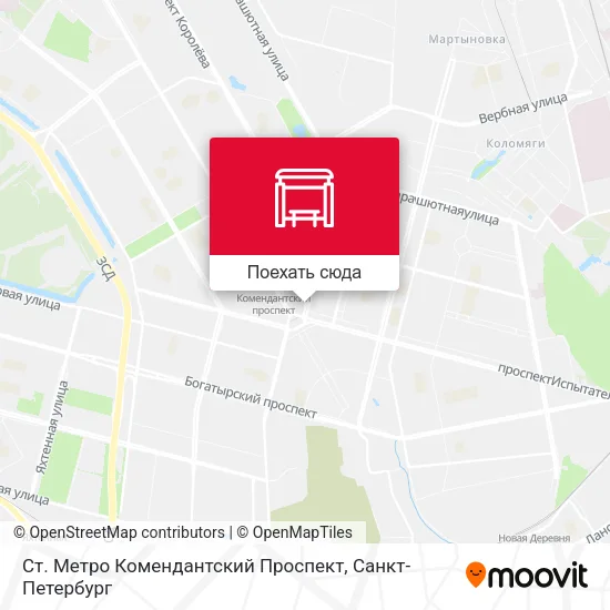 Карта Ст. Метро Комендантский Проспект