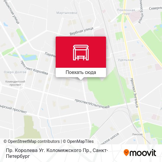 Карта Пр. Королева Уг. Коломяжского Пр.