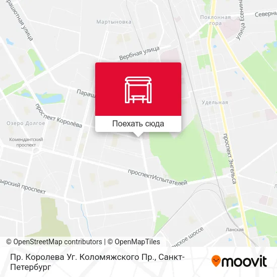 Карта Пр. Королева Уг. Коломяжского Пр.