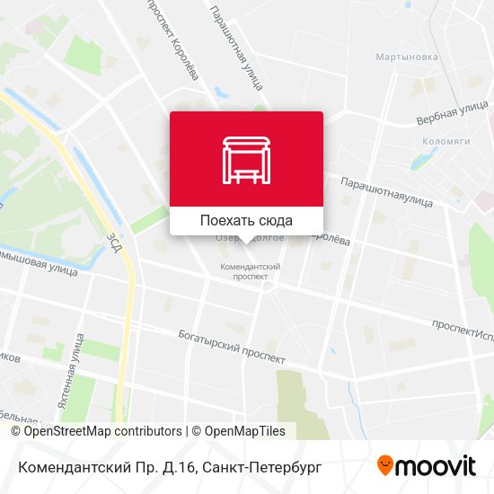 Карта Комендантский Пр. Д.16