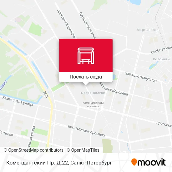 Карта Комендантский Пр. Д.22