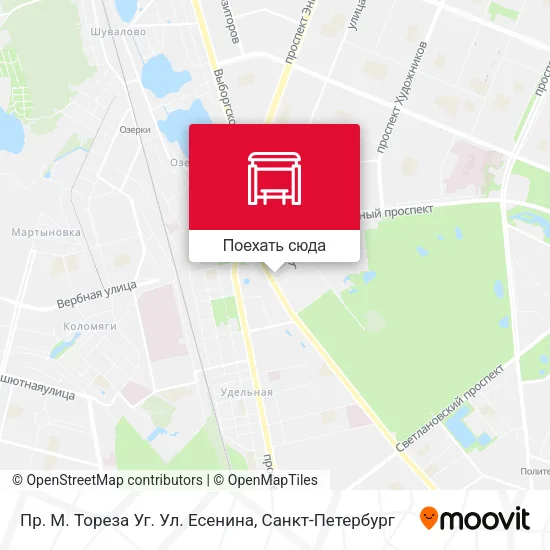 Карта Пр. М. Тореза Уг. Ул. Есенина