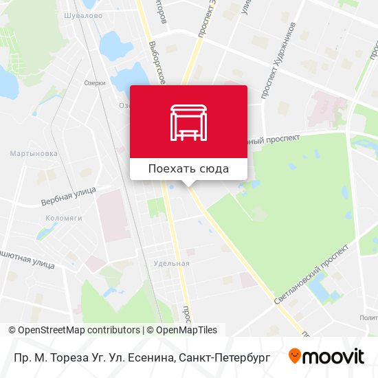 Карта Пр. М. Тореза Уг. Ул. Есенина