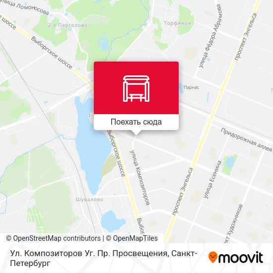 Карта Ул. Композиторов Уг. Пр. Просвещения