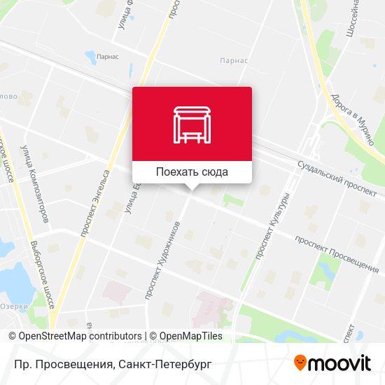 Карта Пр. Просвещения