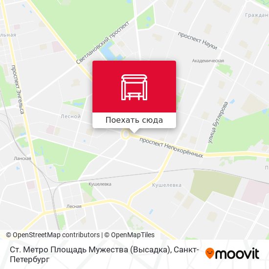 Карта Ст. Метро Площадь Мужества (Высадка)