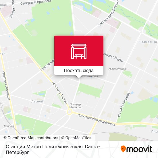 Карта Станция Метро Политехническая
