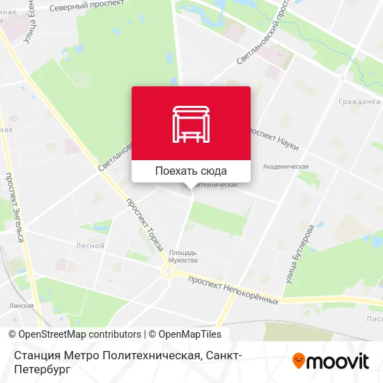 Карта Станция Метро Политехническая