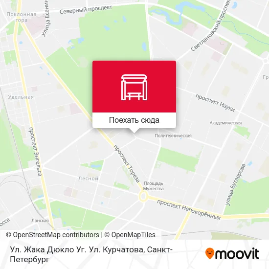 Карта Ул. Жака Дюкло Уг. Ул. Курчатова