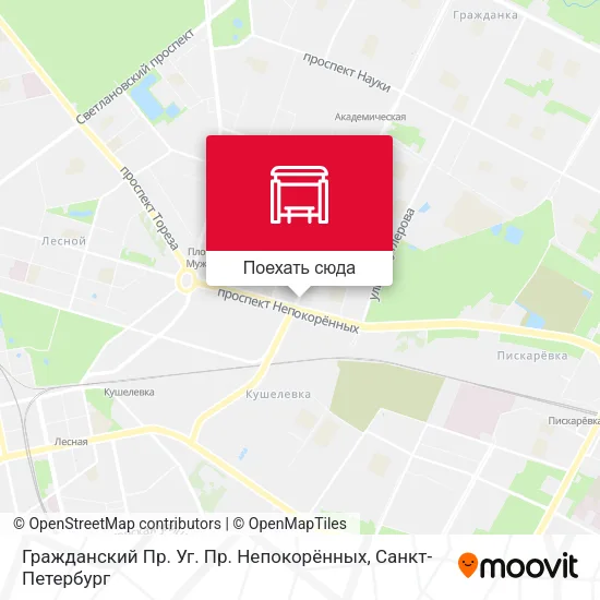 Карта Гражданский Пр. Уг. Пр. Непокорённых