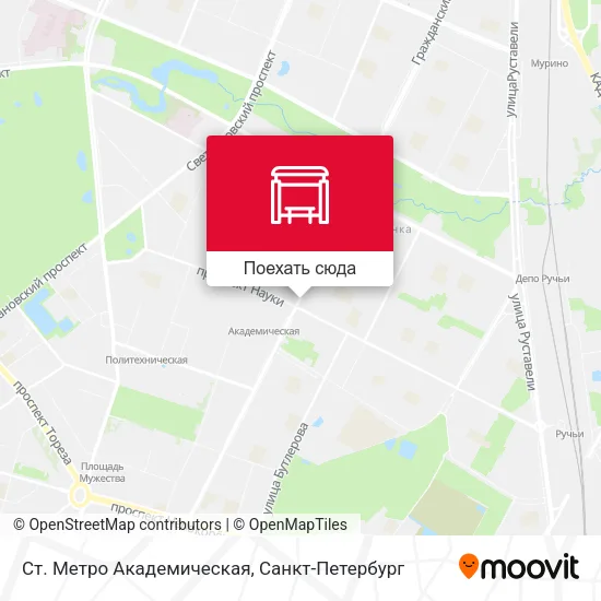 Карта Ст. Метро Академическая