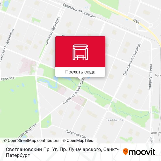 Карта Светлановский Пр. Уг. Пр. Луначарского