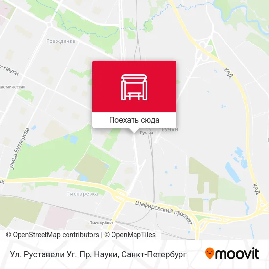 Карта Ул. Руставели Уг. Пр. Науки
