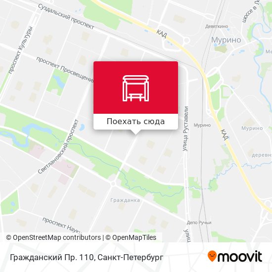 Карта Гражданский Пр.  110