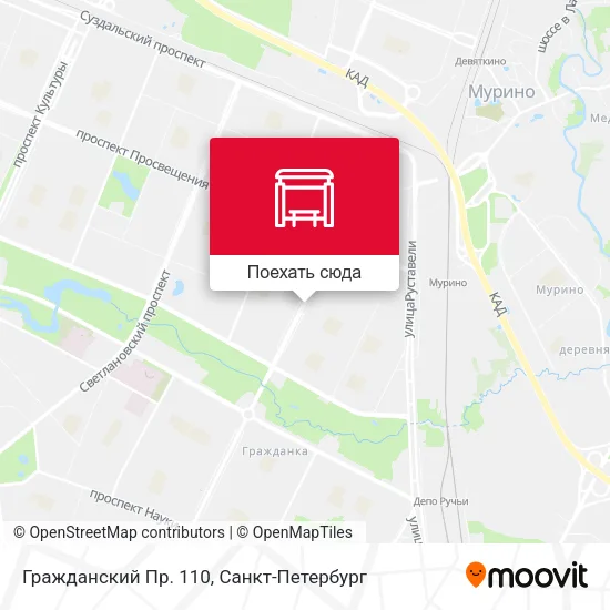 Карта Гражданский Пр.  110