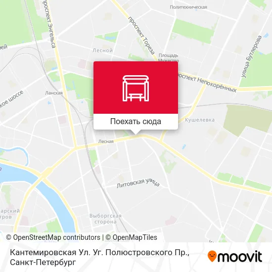 Карта Кантемировская Ул. Уг. Полюстровского Пр.