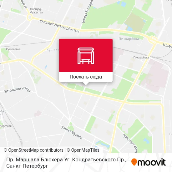 Карта Пр. Маршала Блюхера Уг. Кондратьевского Пр.