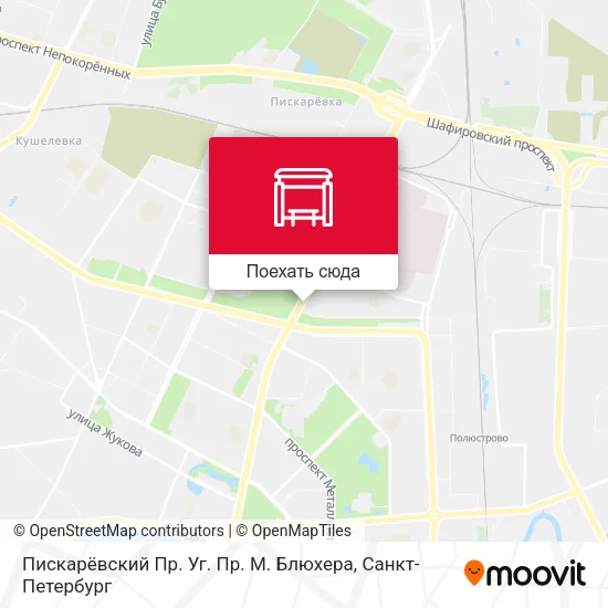 Карта Пискарёвский Пр. Уг. Пр. М. Блюхера