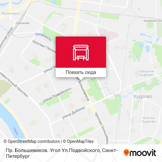 Карта Пр. Большевиков.  Угол Ул.Подвойского