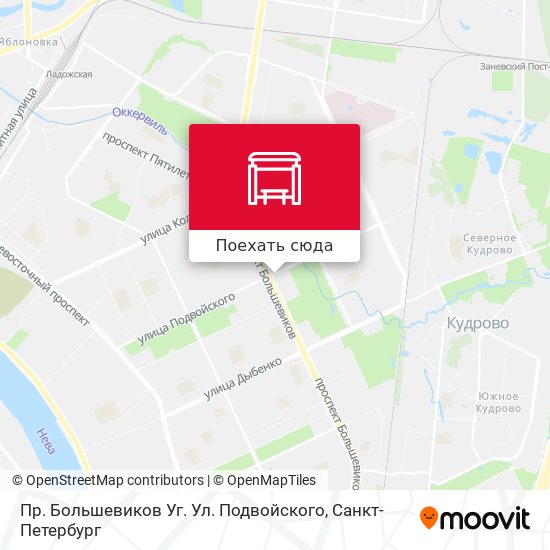 Карта Пр. Большевиков  Уг. Ул. Подвойского