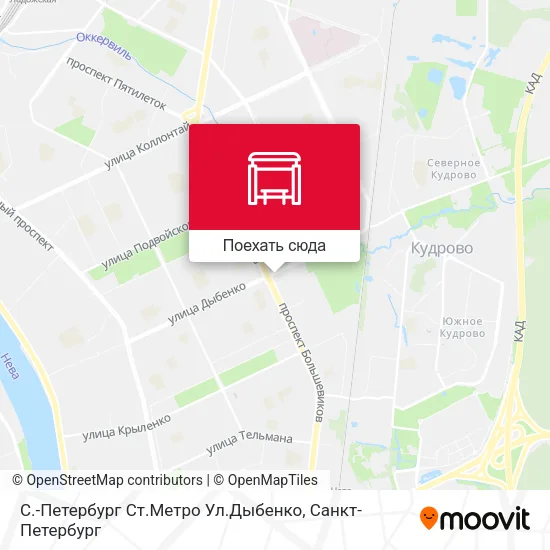 Карта С.-Петербург  Ст.Метро Ул.Дыбенко