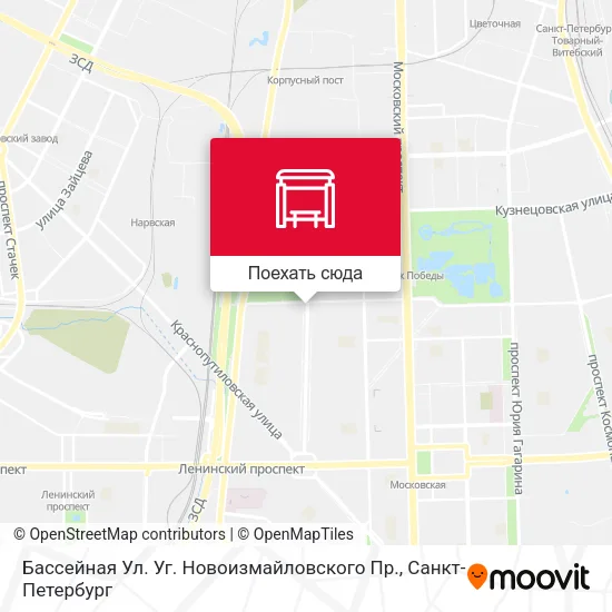 Карта Бассейная Ул.  Уг. Новоизмайловского Пр.