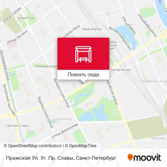 Карта Пражская Ул. Уг. Пр. Славы