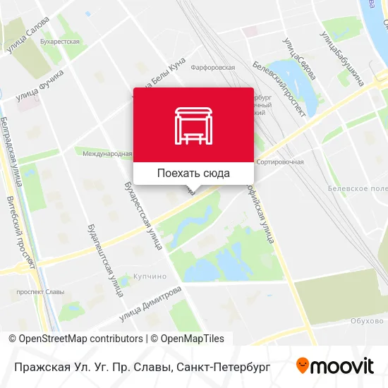 Карта Пражская Ул. Уг. Пр. Славы
