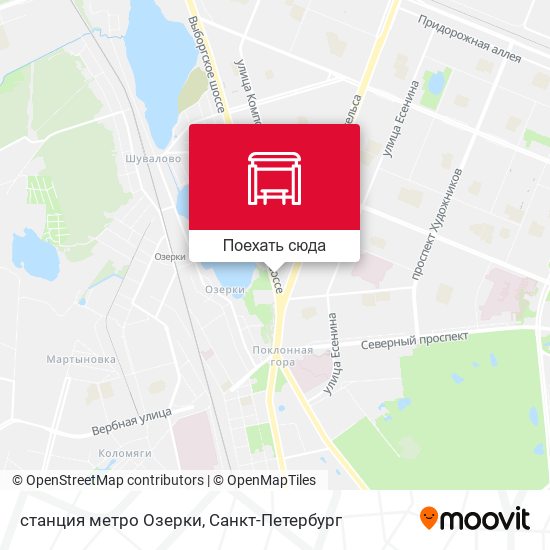 Карта станция метро Озерки