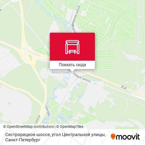 Карта Сестрорецкое шоссе, угол Центральной улицы